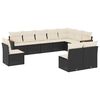 vidaXL Set de sof&aacute;s de jard&iacute;n 10 pzas cojines rat&aacute;n sint&eacute;tico negro