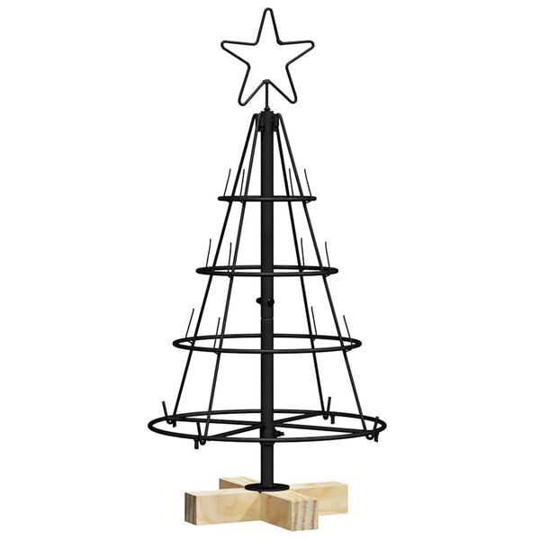 vidaXL &Aacute;rbol Cono de Navidad con soporte Negro 60 cm Acero