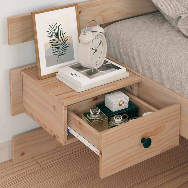 vidaXL Estructura de cama Marrón 75 x 190 cm Madera de pino macizo