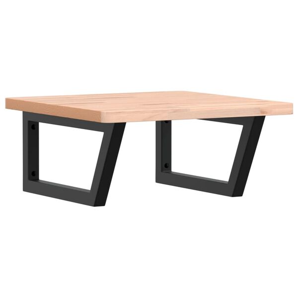 vidaXL Estante de lavabo de pared de acero y madera maciza de haya