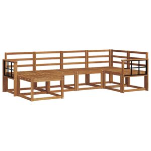 vidaXL Conjunto de sof&aacute;s de exterior 6 pcs Natural