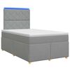 vidaXL Cama box spring con colch&oacute;n Gris Claro 120 x 190 cm Tela
