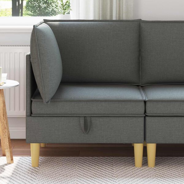 vidaXL Otomano de almacenamiento Gris oscuro