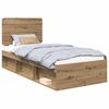 vidaXL Estructura de cama con cabecera Roble artisan 90 x 190 cm