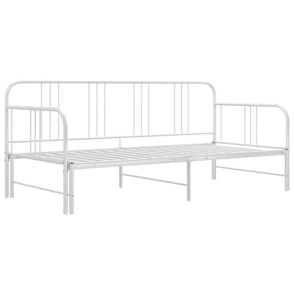 vidaXL Sof&aacute; cama extra&iacute;ble sin colch&oacute;n metal blanco 90x200cm