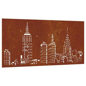 vidaXL Adorno de pared de jard&iacute;n acero corten dise&ntilde;o skyline 105x55 cm
