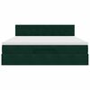 vidaXL Estructura de cama otomana con colch&oacute;n verde oscuro 160x200 cm