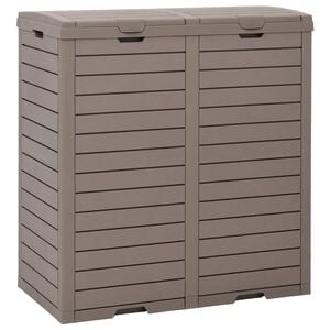 vidaXL Cubo de basura exterior polipropileno marr&oacute;n claro 78x41x86 cm