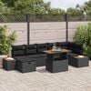 vidaXL Conjunto de sof&aacute; de jard&iacute;n 8 pcs Negro rat&aacute;n sint&eacute;tico