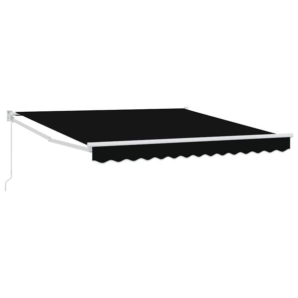 vidaXL Toldo Retr&aacute;ctil Manual Negro 350 x 250 cm tela