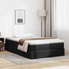 vidaXL Cama con almacenamiento y colch&oacute;n Negro 120 x 190 cm
