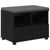 vidaXL Banco de entrada Roble Negro 60 x 38 x 46 cm