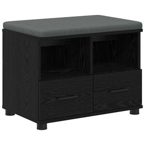 vidaXL Banco de entrada Roble Negro 60 x 38 x 46 cm