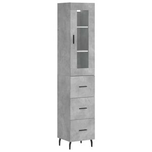 vidaXL Aparador de madera contrachapada gris hormig&oacute;n 34,5x34x180 cm
