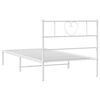 vidaXL Estructura cama sin colchón con cabecero metal blanco 80x200 cm