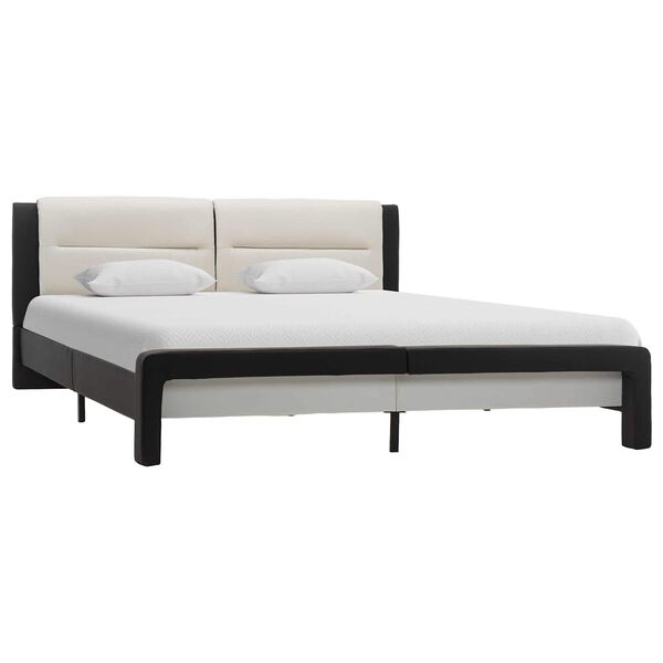 vidaXL Estructura de cama Negro 218 x 132 x 86.5 cm Cuero sint&eacute;tico
