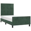 vidaXL Estructura de cama sin colch&oacute;n terciopelo verde oscuro 80x200cm