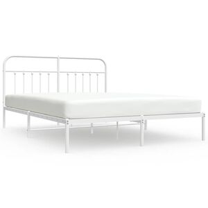 vidaXL Estructura cama sin colch&oacute;n con cabecero metal blanco 180x200cm