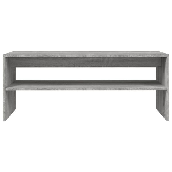 vidaXL Mesa de centro madera contrachapada gris Sonoma 100x40x40 cm