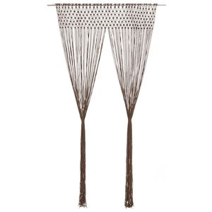 vidaXL Cortina de macram&eacute; algod&oacute;n gris taup&eacute; 140x240 cm