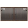 vidaXL Mueble pared puertas vidrio 2 uds roble marr&oacute;n 68,5x37x35 cm