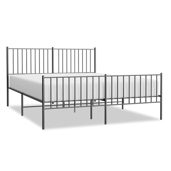vidaXL Estructura cama sin colchón con estribo metal negro 150x200 cm