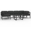 vidaXL Set muebles de jard&iacute;n 7 pzas y cojines aluminio gris antracita