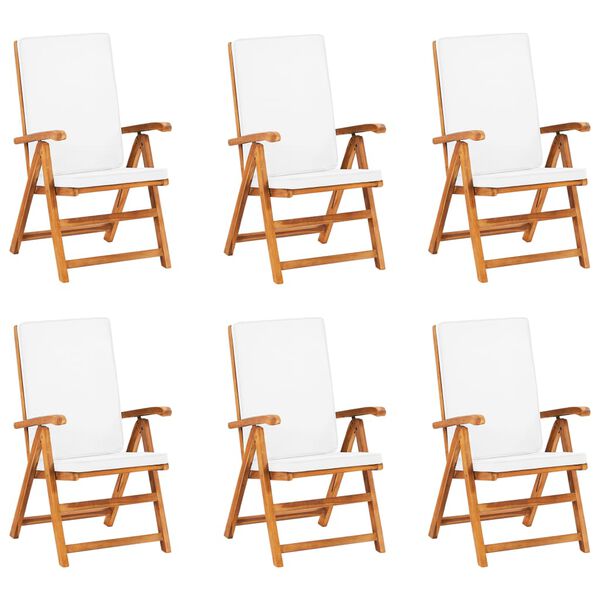 vidaXL Comedor de jard&iacute;n 7 piezas con cojines madera maciza de teca