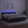 vidaXL Cama box spring colch&oacute;n y LED terciopelo negro 180x200 cm