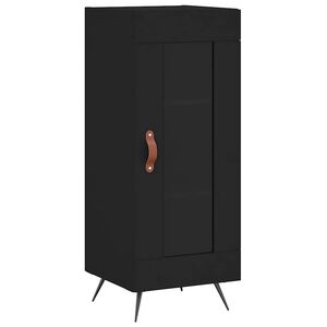 vidaXL Aparador de madera contrachapada negro 34,5x34x90 cm