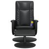 vidaXL Sill&oacute;n reclinable masaje con reposapi&eacute;s cuero sint&eacute;tico negro