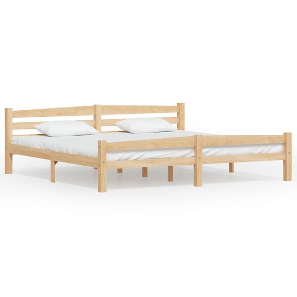 vidaXL Estructura de cama sin colch&oacute;n madera maciza de pino 200x200 cm