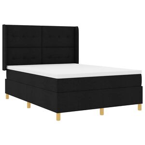 vidaXL Cama tipo Box Spring con tiras LED Negro 160 x 200 cm tela