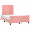 vidaXL Estructura de cama sin colch&oacute;n terciopelo rosa 120x200 cm