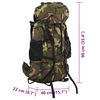 vidaXL Mochila de senderismo tela oxford verde camuflaje 100 l