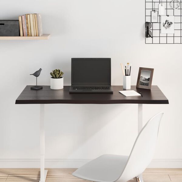 vidaXL Tablero mesa madera tratada roble borde vivo marrón 100x50x2 cm