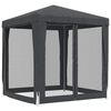 vidaXL Carpa para fiestas 4 paredes de malla HDPE gris antracita 2x2 m