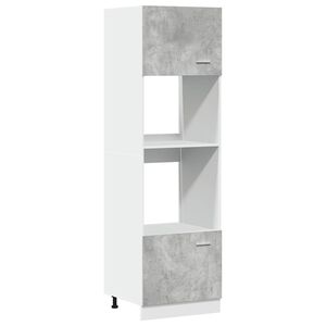 vidaXL Mueble para microondas "Lyon" gris hormig&oacute;n 60x57x207 cm madera de ingenier&iacute;a