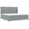 vidaXL Cama tipo Box Spring con colch&oacute;n Gris Claro 200 x 200 cm tela