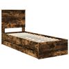 vidaXL Estructura de cama Roble ahumado 75 x 190 cm Madera Ingenieril