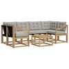vidaXL Conjunto de sof&aacute;s de exterior 7 uds. Blanco y Gris Claro