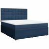 vidaXL Cama box spring con colch&oacute;n tela azul 180x200 cm