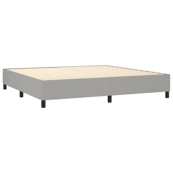 vidaXL Cama box spring con colch&oacute;n tela gris claro 200x200 cm
