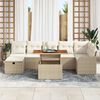 vidaXL Conjunto de sof&aacute; de jard&iacute;n 8 pcs Beige Polirat&aacute;n