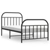 vidaXL Estructura cama sin colch&oacute;n con estribo metal negro 100x200 cm
