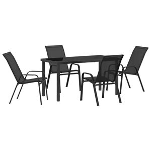 vidaXL Conjunto de Comedor de Jard&iacute;n 5 pcs Negro