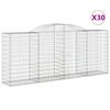 vidaXL Cestas gaviones 30 uds forma de arco hierro 300x50x120/140 cm