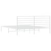 vidaXL Estructura cama sin colch&oacute;n con cabecero metal blanco 193x203cm