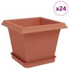 vidaXL Macetas 24 pcs Rojo Ladrillo 20 x 20 x 16 cm Pl&aacute;stico