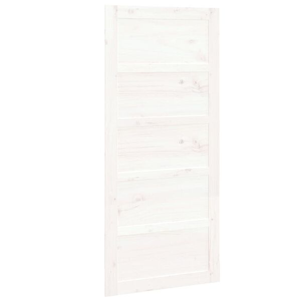 vidaXL Puerta de granero madera maciza pino blanca 90x1,8x204,5 cm